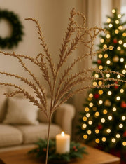 Ramo Artificiale Decorativo Oro Glitterato 94cm
