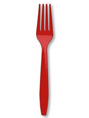 Forchette in Plastica Rosse - Lavabili Set.12pz.