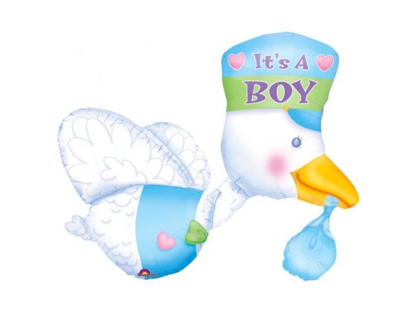 Palloncino Mylar Cicogna "It's a Boy" 32" 81cm