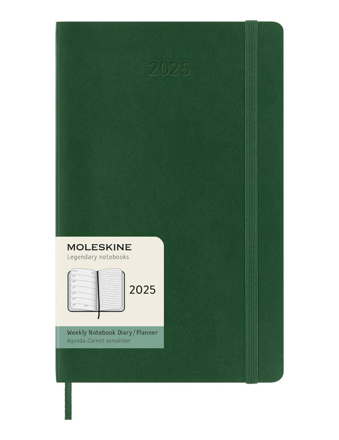 Agenda Settimanale 12 Mesi 2025 Moleskine Verde Mirto Large 21cm