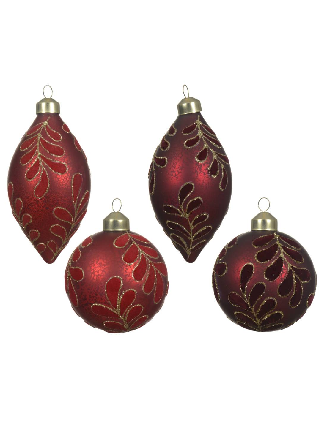 Pallina Albero Di Natale In Vetro Con Rami Dorati 8cm