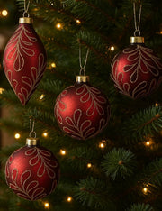 Pallina Albero Di Natale In Vetro Con Rami Dorati 8cm