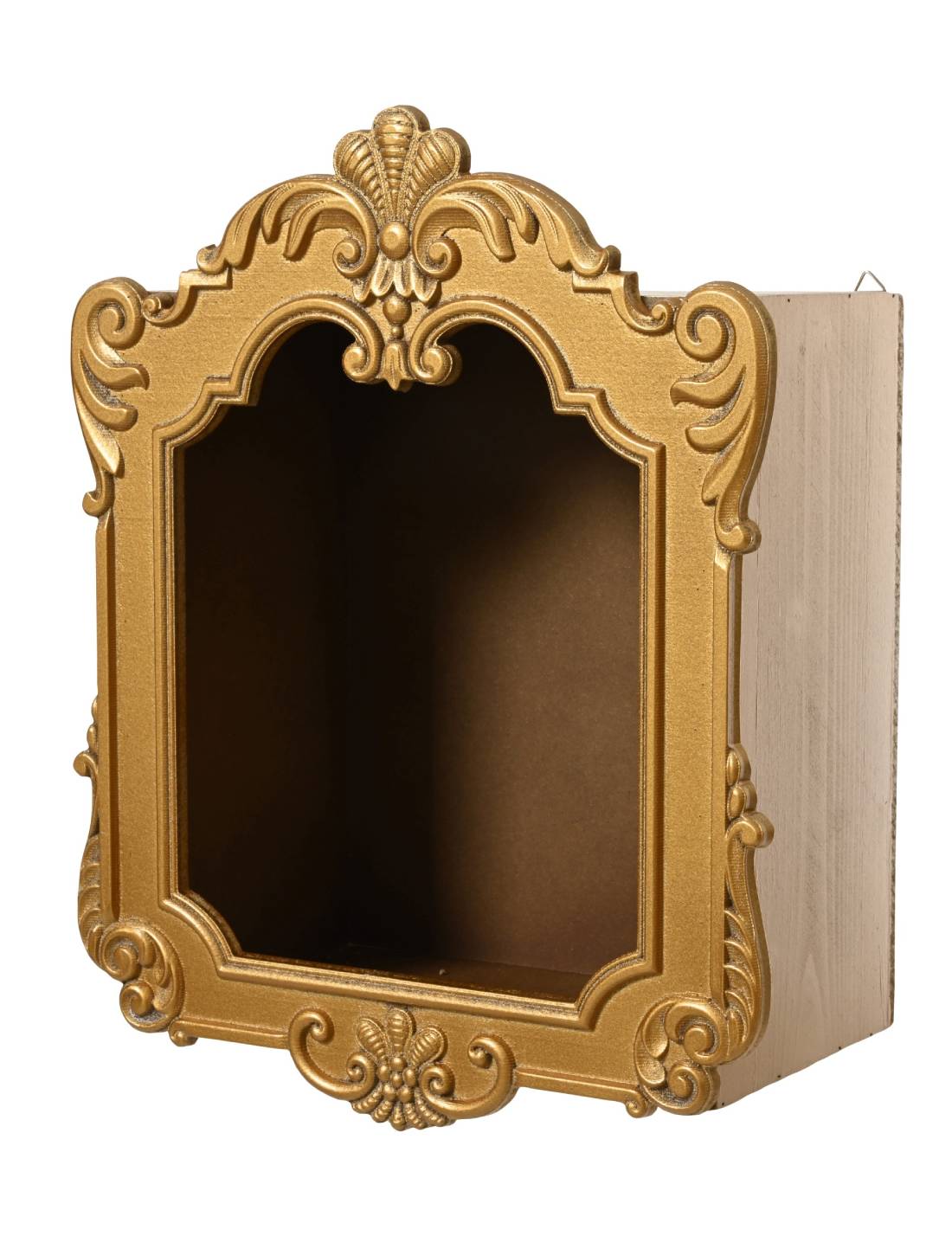 Cornice Decorativa Natalizia In Legno Oro 50cm