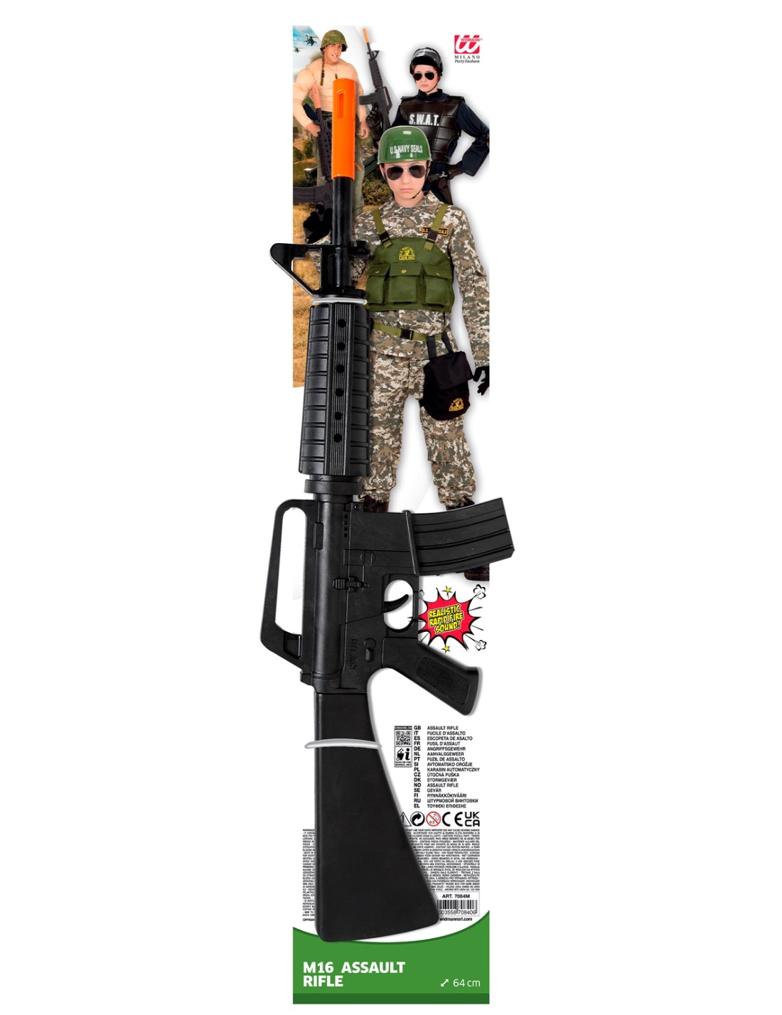 Fucile Giocattolo D'Assalto M16 Con Suono 68cm