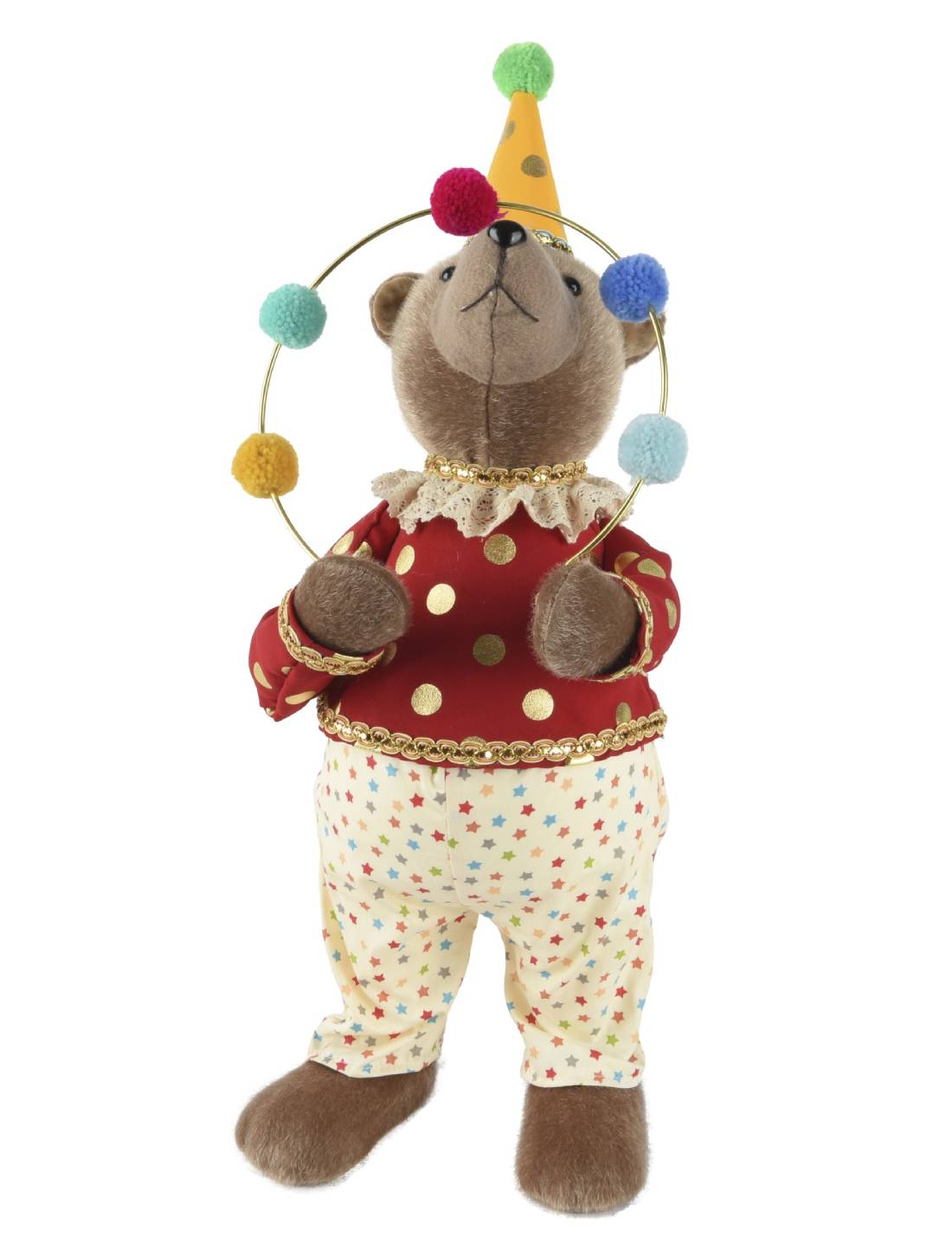 Addobbo Di Natale Orso Giocoliere Circense 55cm