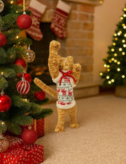 Addobbo Di Natale Gatto Con Maglione Natalizio 57cm