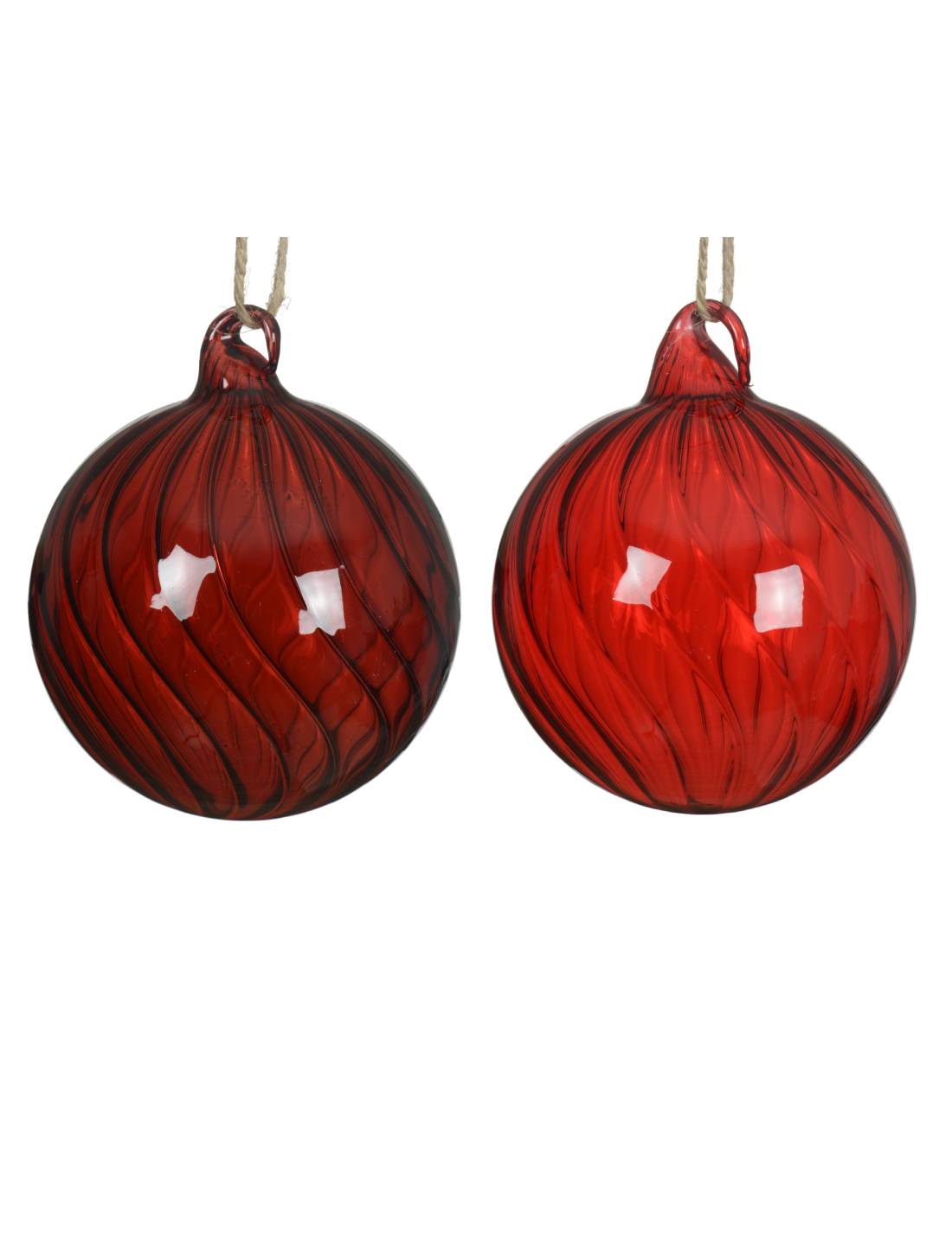 Pallina Albero Di Natale In Vetro Vortice Decorativo 10cm