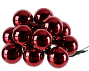 Palline Albero Di Natale In Vetro Bordeaux Lucido 2.5cm Grappolo Da 12pz