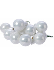 Palline Albero Di Natale In Vetro Argento 2,5cm Grappolo 12pz