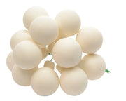 Palline Albero Di Natale In Vetro Bianco Opaco Grappolo 12pz 2,5cm