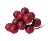 Palline Albero Di Natale In Vetro Rosso Opaco 2.5cm Grappolo Da 12pz