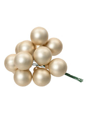 Palline Albero Di Natale In Vetro Avorio Opaco 2.5cm Grappolo Da 12pz