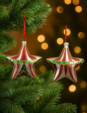 Pallina Albero Di Natale In Vetro Stella Circense 11cm