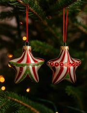 Pallina Albero Di Natale In Vetro Stella Circense 9cm
