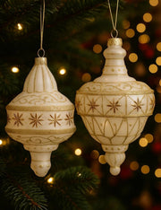 Pallina Albero Di Natale Ornamentale In Vetro Trasparente Dettagli Oro 15cm