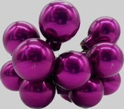 Palline Albero Di Natale In Vetro Fucsia Lucido 2cm Grappolo Da 10pz