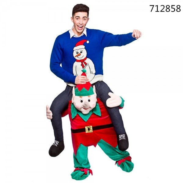 Costume Natalizio Uomo Sulle Spalle Dell'Elfo