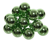 Palline Albero Di Natale In Vetro Verde Vischio Lucido 2.5cm Grappolo Da 12pz