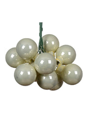 Palline Albero Di Natale In Vetro Menta Bianca 2.5cm Grappolo Da 12pz