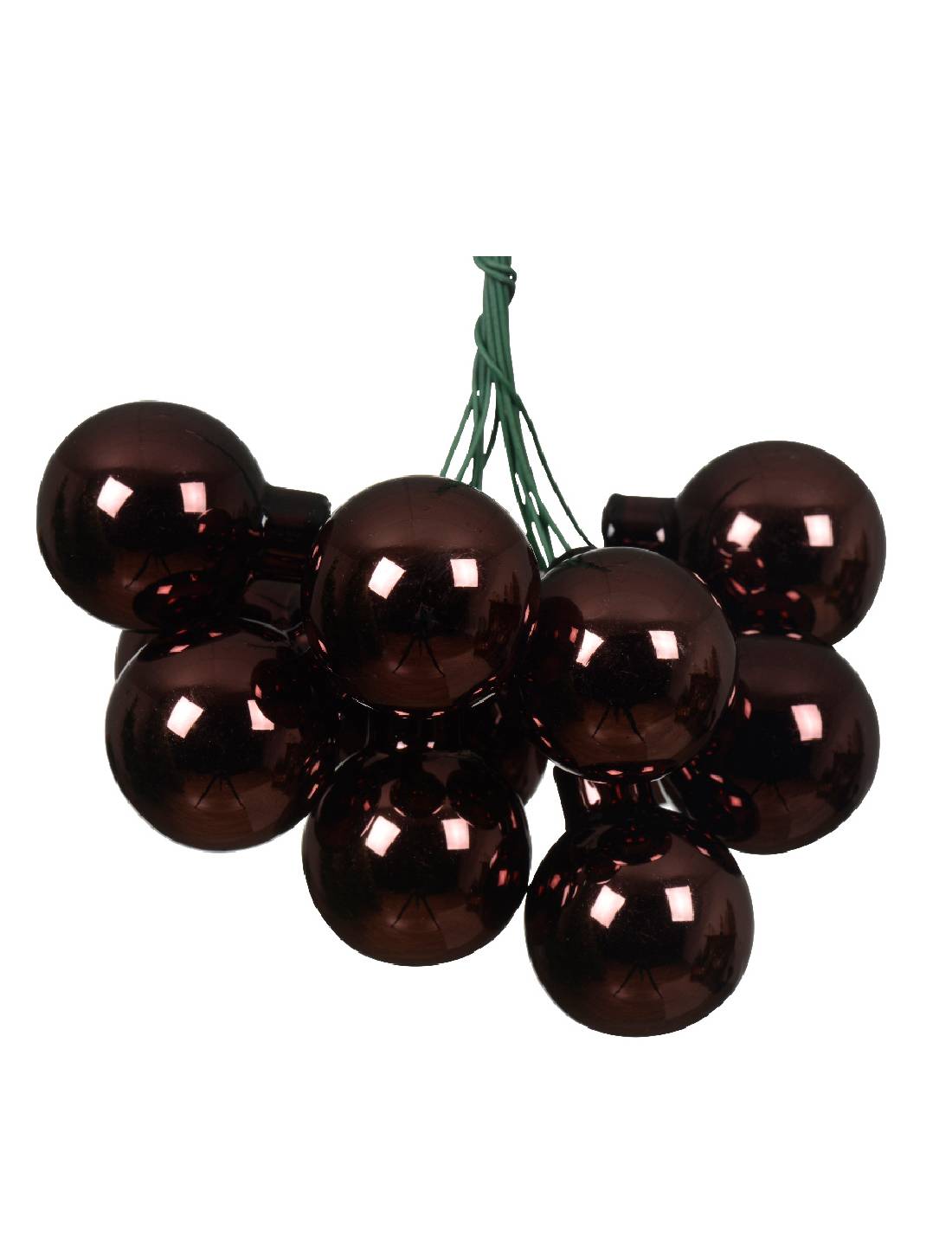 Palline Albero Di Natale In Vetro Tartufo Nero 2.5cm Grappolo Da 12pz