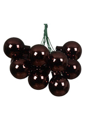 Palline Albero Di Natale In Vetro Tartufo Nero 2.5cm Grappolo Da 12pz