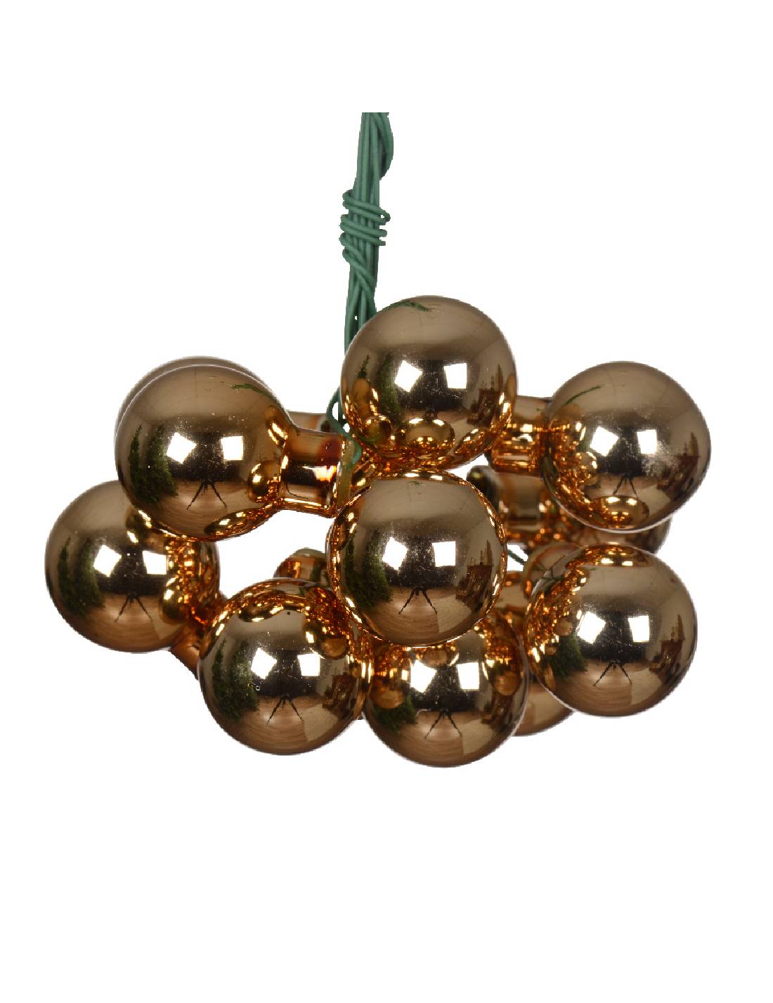 Palline Albero Di Natale In Vetro Marrone Pecan 2.5cm Grappolo Da 12pz