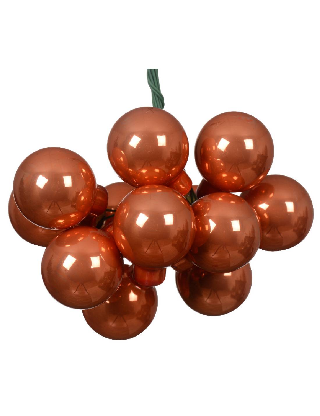 Palline Albero Di Natale In Vetro Zucca 2.5cm Grappolo Da 12pz