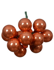 Palline Albero Di Natale In Vetro Zucca 2.5cm Grappolo Da 12pz