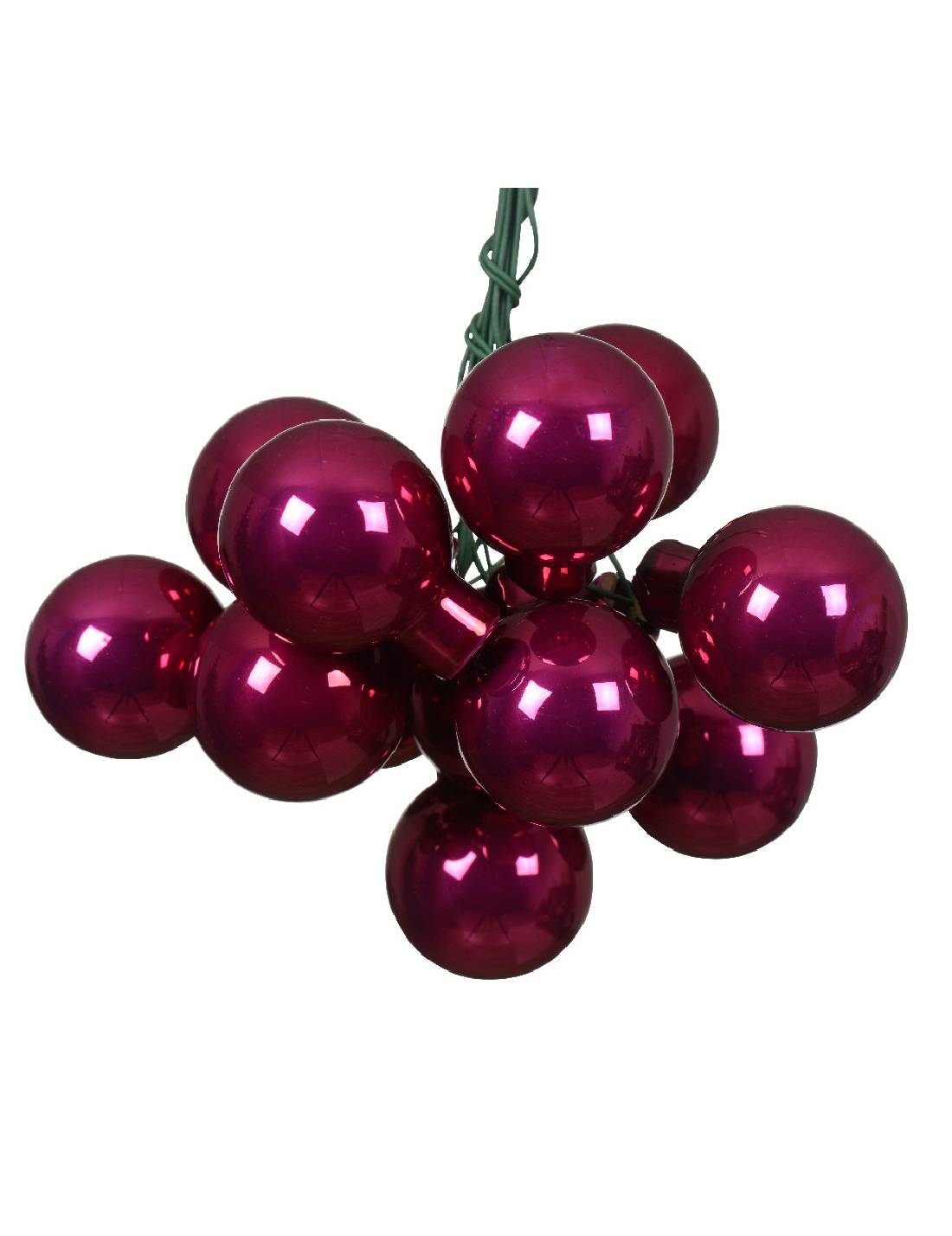 Palline Albero Di Natale In Vetro Melograno 2.5cm Grappolo Da 12pz