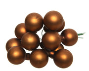Pallina Albero Di Natale In Vetro Cannella 2.5cm Grappolo Da 12Pz