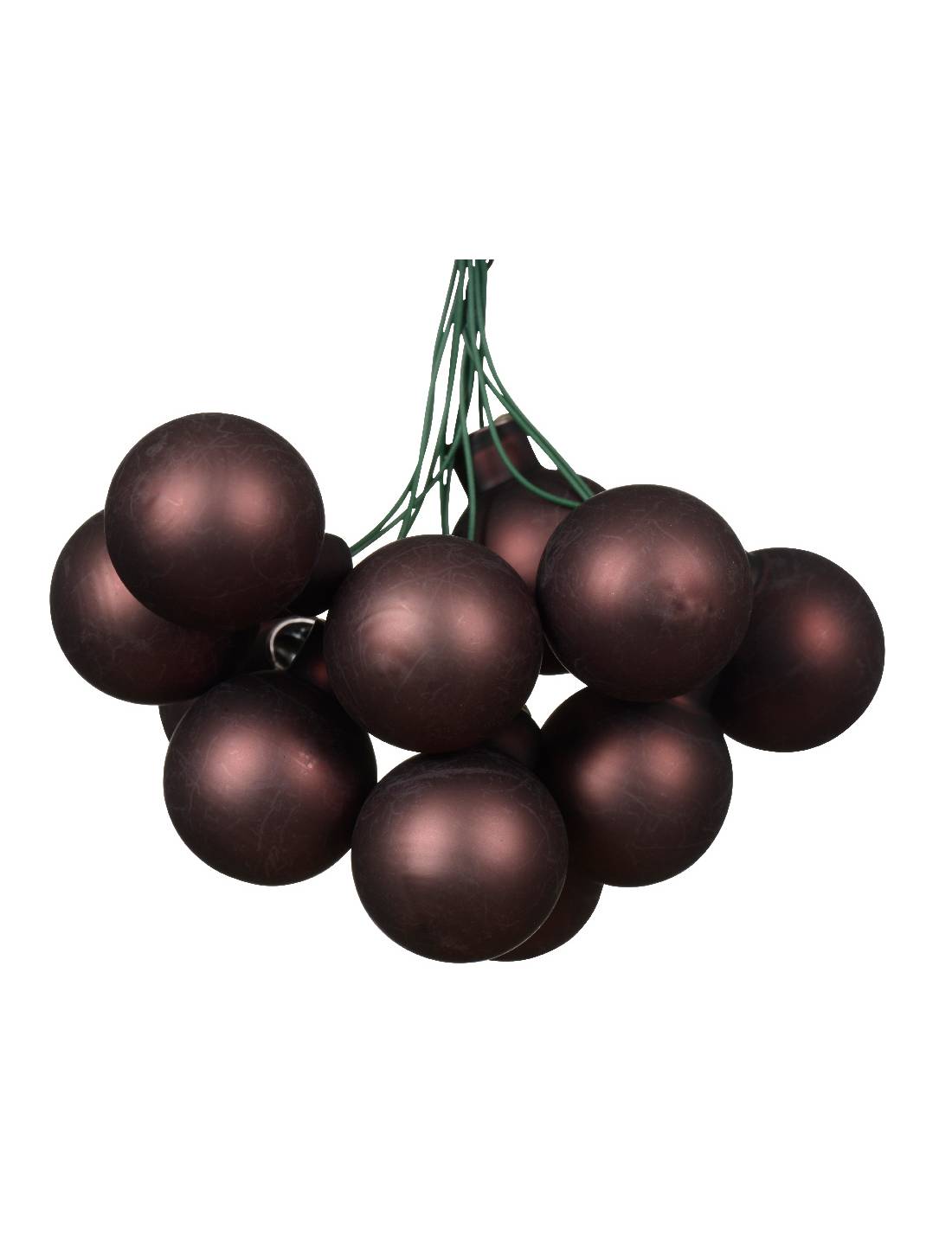 Palline Albero Di Natale In Vetro Tartufo Nero 2.5cm Grappolo Da 12pz