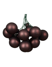 Palline Albero Di Natale In Vetro Tartufo Nero 2.5cm Grappolo Da 12pz