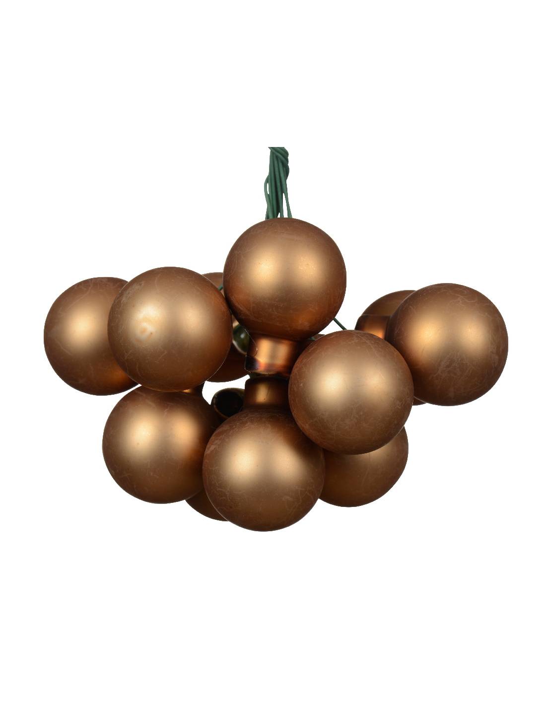 Palline Albero Di Natale In Vetro Marrone Pecan 2.5cm Grappolo Da 12pz