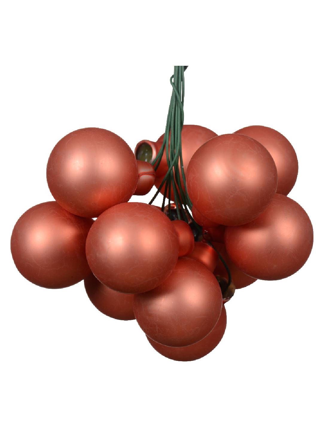 Palline Albero Di Natale In Vetro Zucca 2.5cm Grappolo Da 12pz