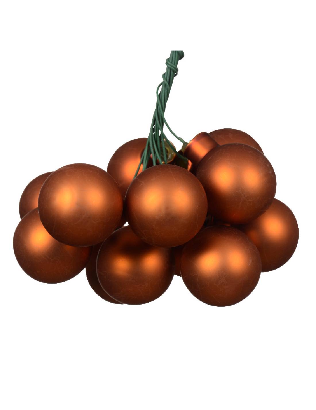 Palline Albero Di Natale In Vetro Rame 2.5cm Grappolo Da 12pz