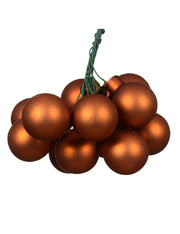 Palline Albero Di Natale In Vetro Rame 2.5cm Grappolo Da 12pz