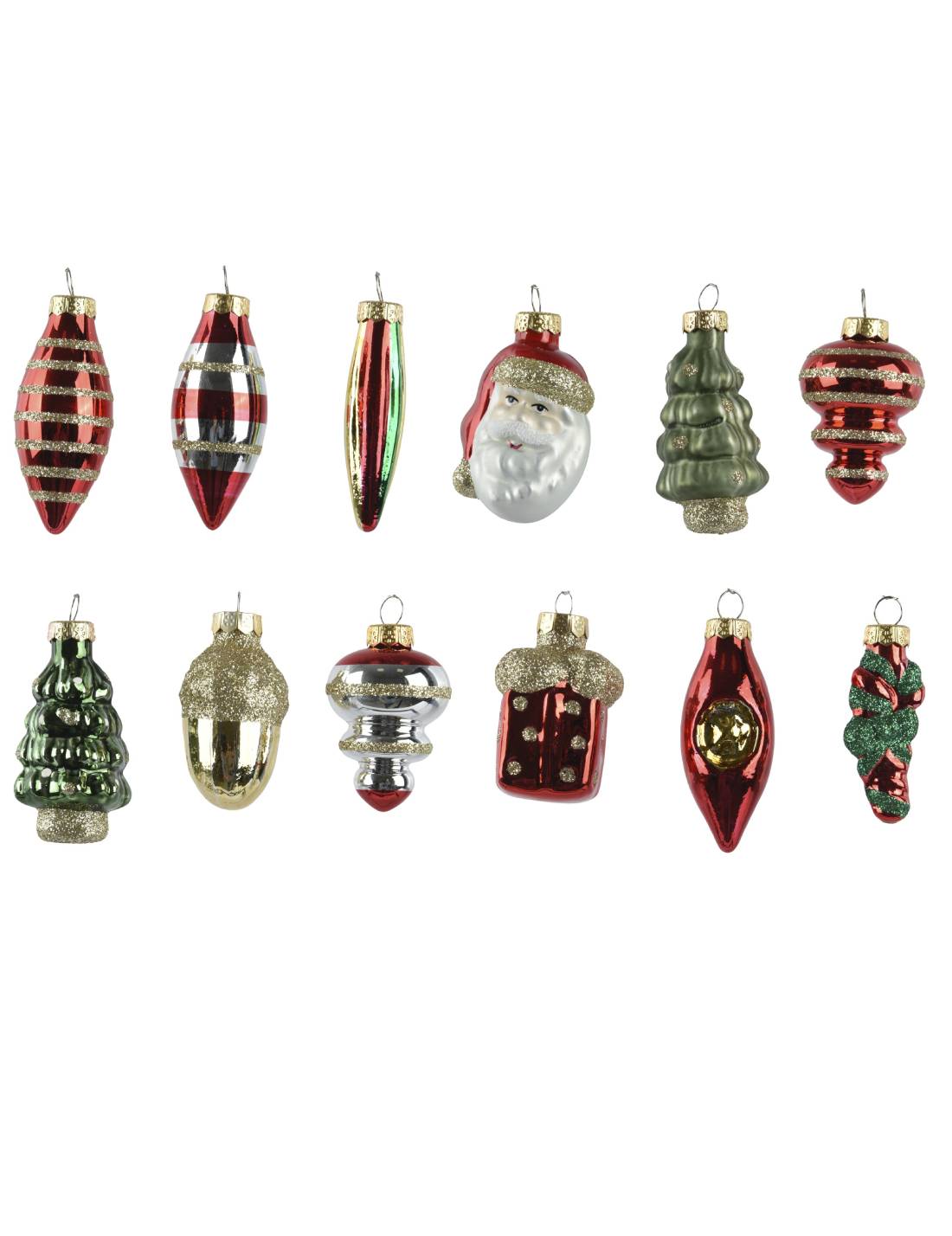 Addobbo Albero Di Natale In Vetro Figura Decorativa Natalizia 5cm