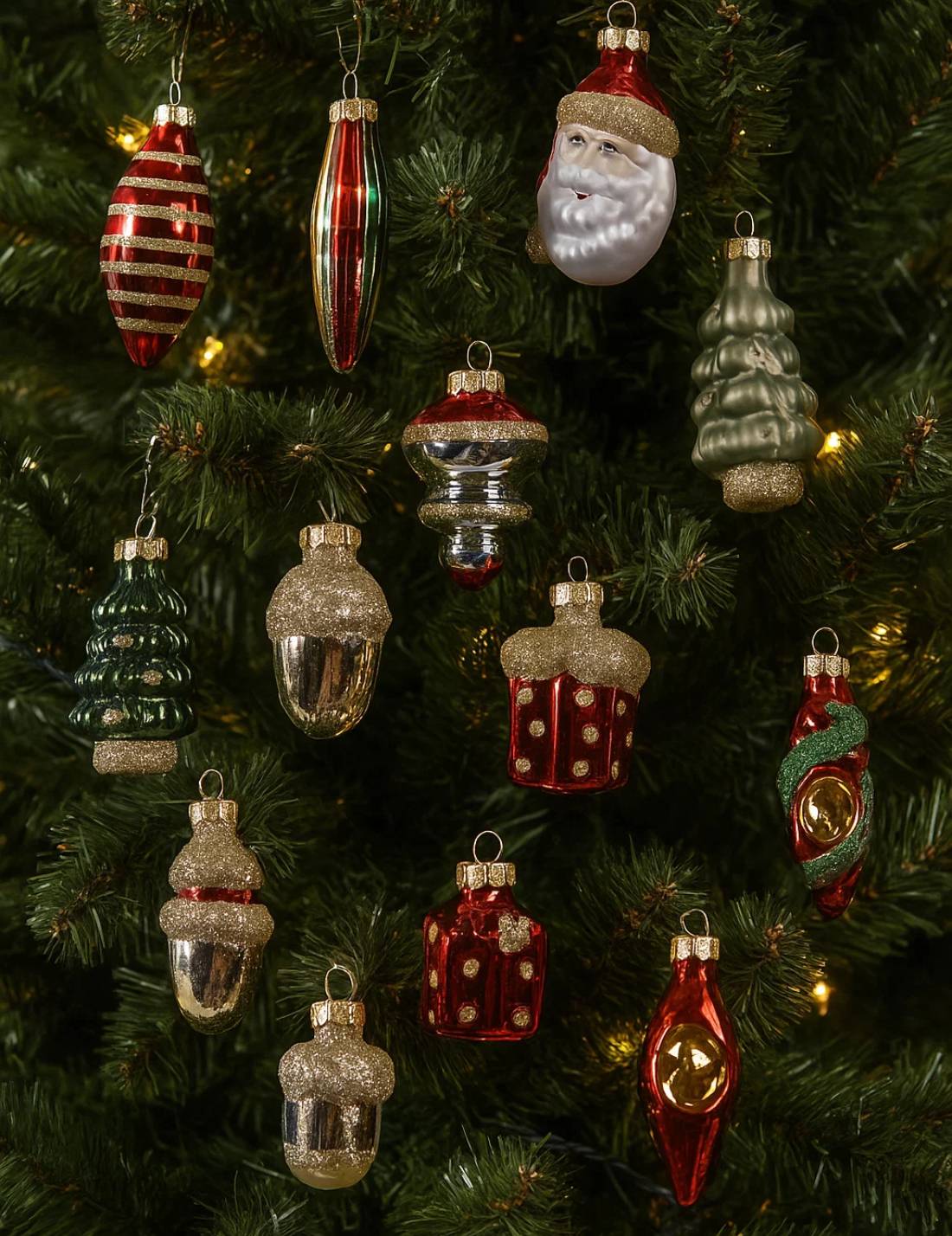 Addobbo Albero Di Natale In Vetro Figura Decorativa Natalizia 5cm