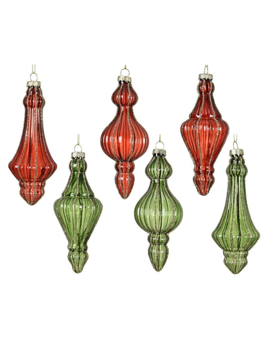 Pallina Albero Di Natale Ornamentale In Vetro Trasparente Con Glitter 15cm