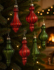 Pallina Albero Di Natale Ornamentale In Vetro Trasparente Con Glitter 15cm