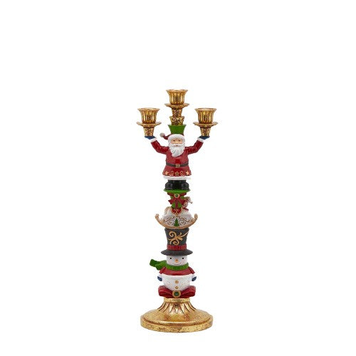Candelabro A Strati Babbo Natale Addobbo Natalizio 52cm