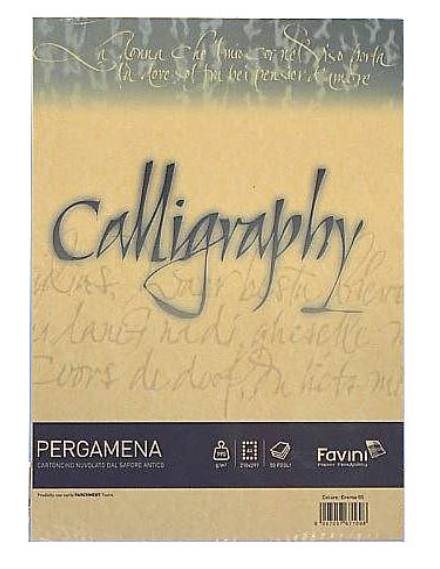 Fogli Pergamena Favini Calligraphy A4 190g 50 Fogli Crema
