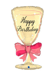 Palloncino Per Feste Calice Con Fiocco Happy Birthday 36" 91cm Mylar