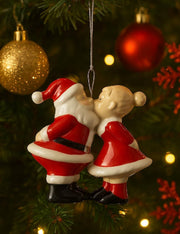 Addobbo Albero Di Natale Babbo E Mamma Natale Che Si Baciano 7cm