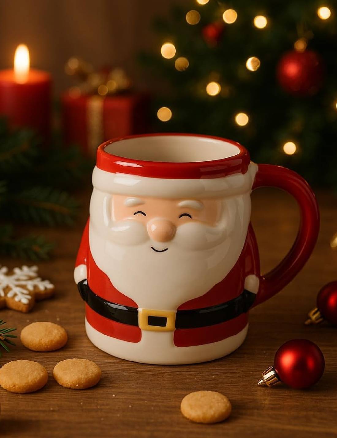 Tazza Natalizia In Ceramica Babbo Natale 10cm