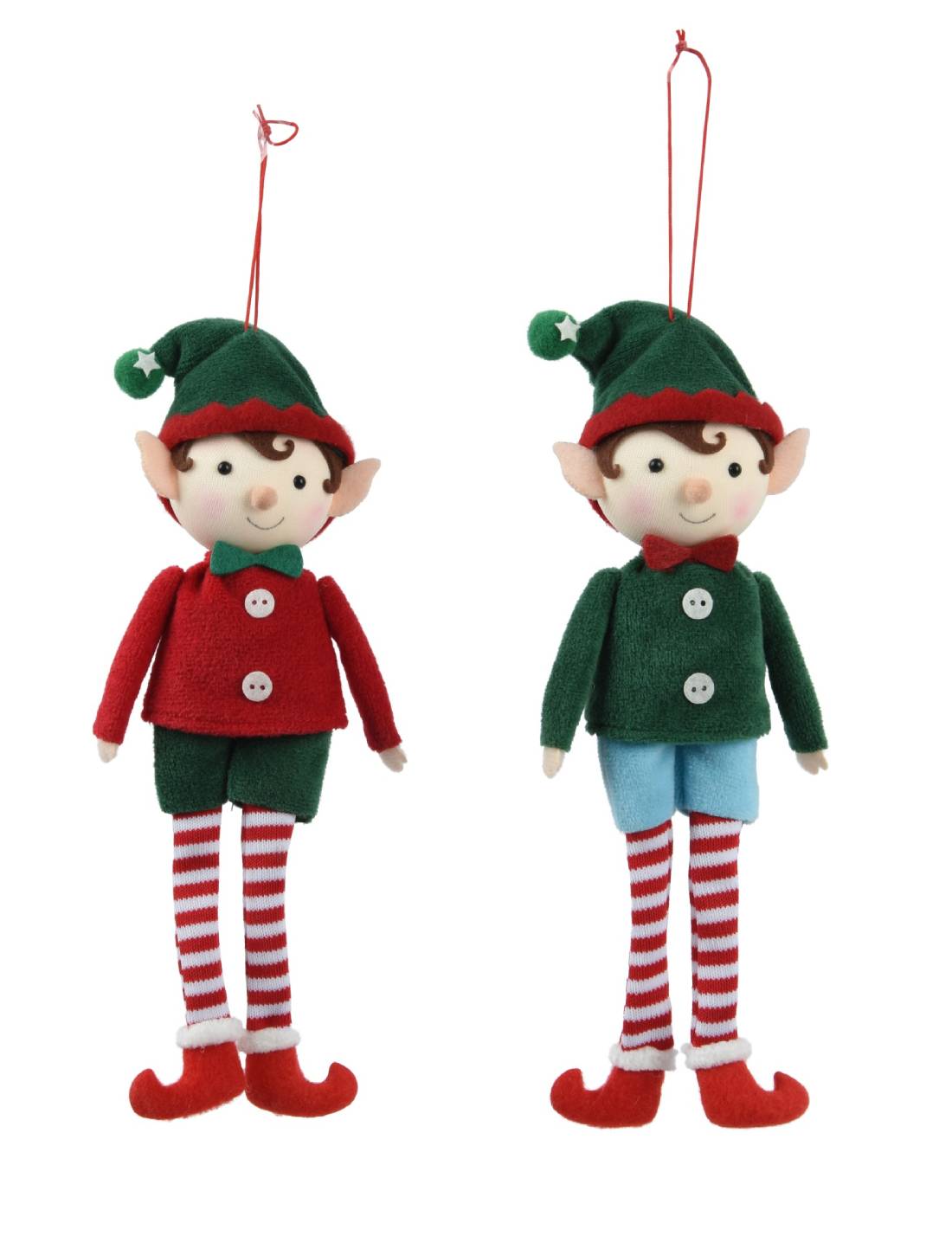 Addobbo Albero Di Natale In Tessuto Elfo 23cm