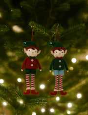 Addobbo Albero Di Natale In Tessuto Elfo 23cm