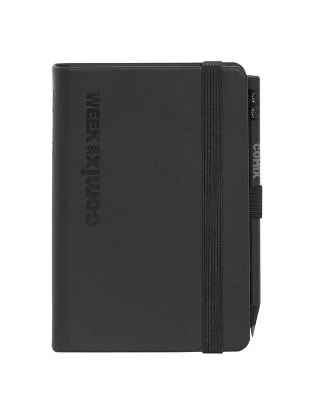 Agenda Settimanale 12 Mesi 2025 Comix Nera Con Matita 12cm