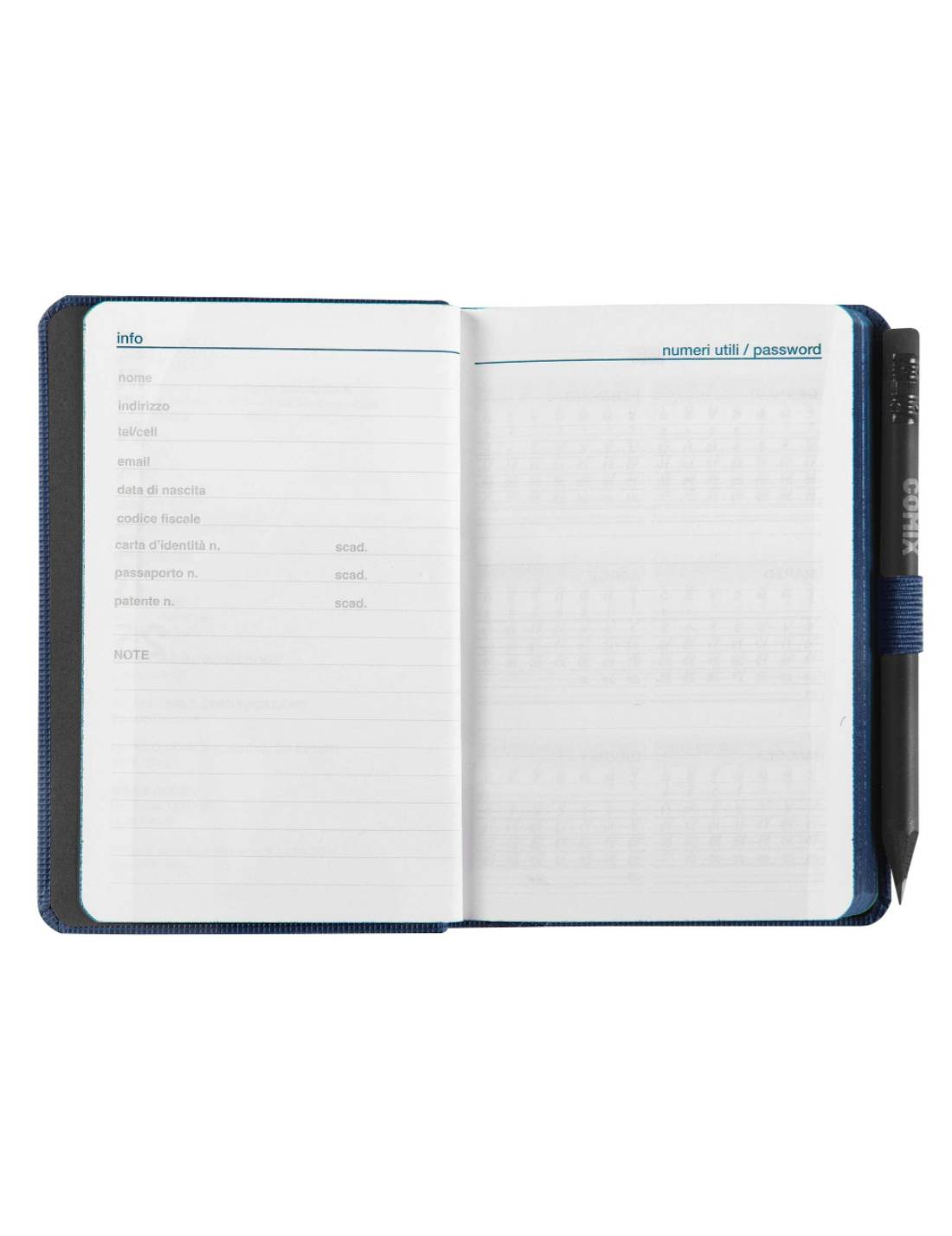 Agenda Settimanale 12 Mesi 2025 Comix Blu Con Matita 12cm