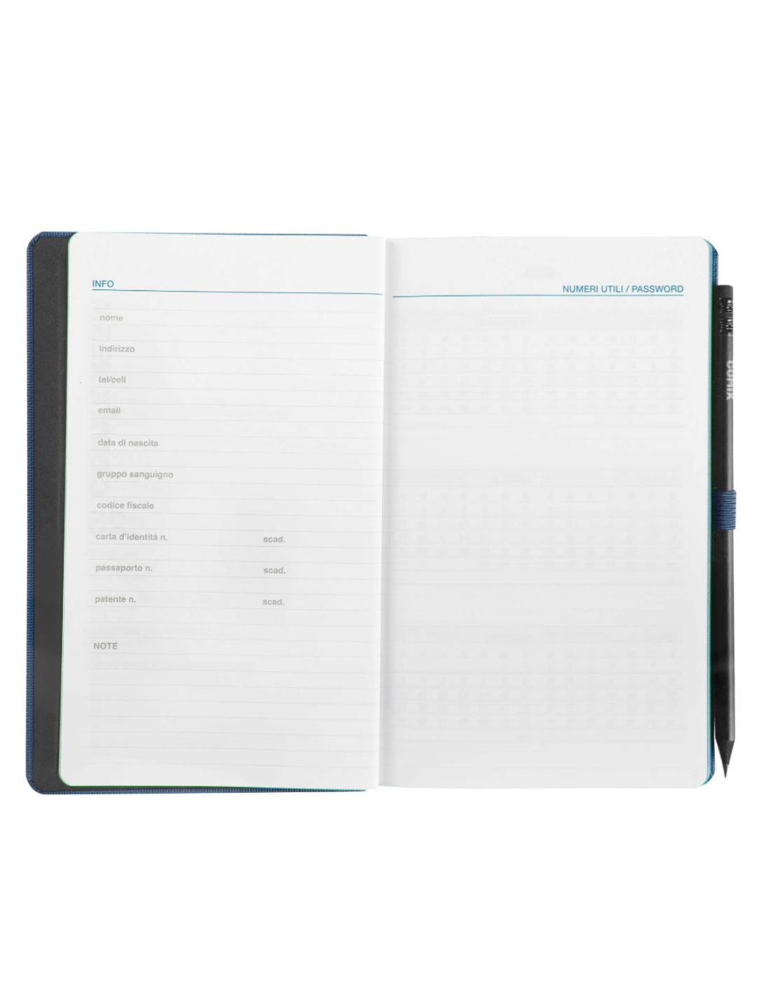 Agenda Settimanale 2025 Comix Blu Grande 12 Mesi Con Matita